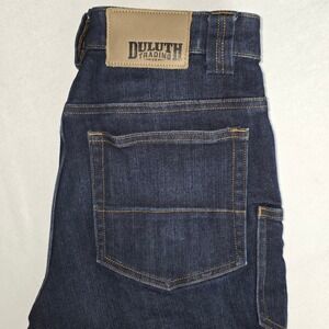 Duluth Trading Co Ballroom Double Flex Jeans Men Dark Wash Standard Fit Sz 28X29